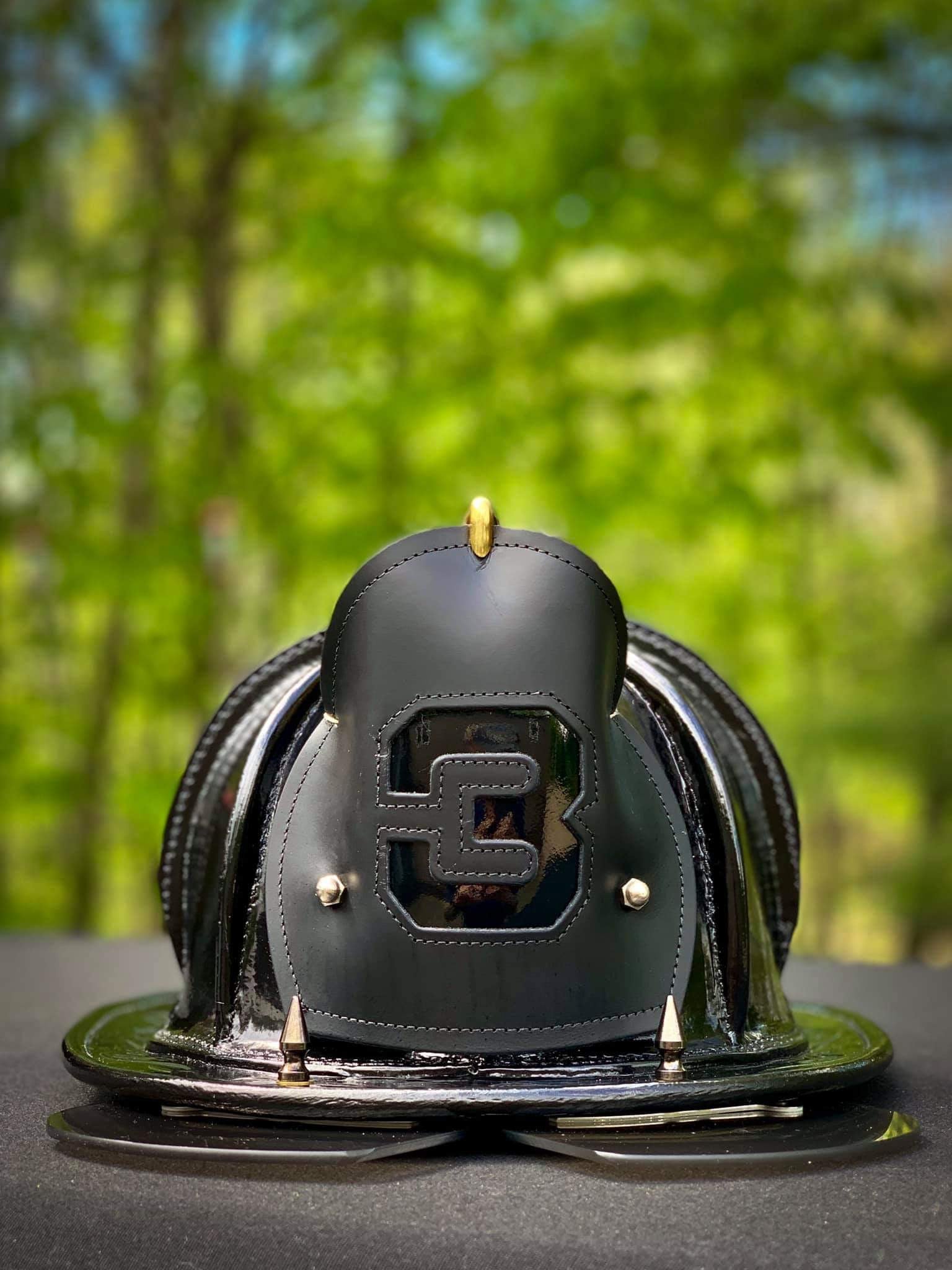 Custom Leather Fire Helmet Fronts